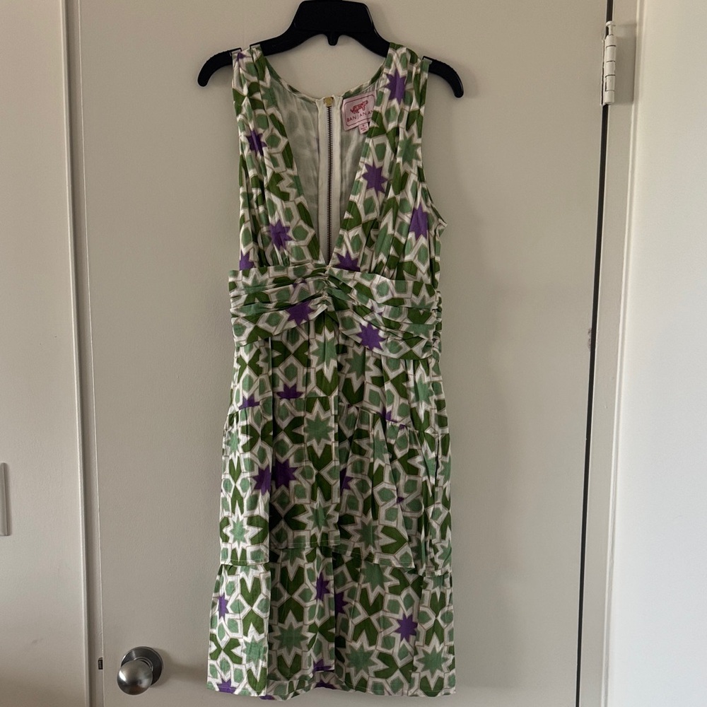 Banjanan Green and Purple Patterned Mini Dress
